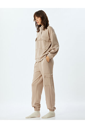 Koton Knitted Jogger Pajama Bottoms - with Cargo Pocket