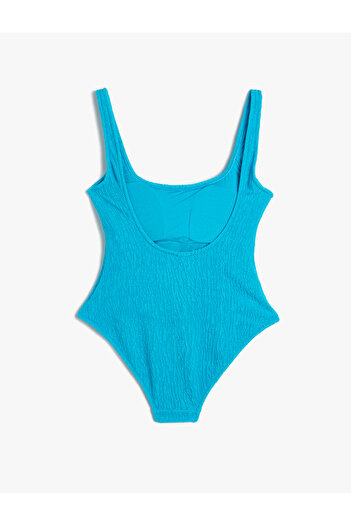 Koton Textured Swimsuit with Thick Straps