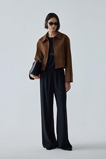 Suud Collection Milky Brown Gabriel Suede Look Jacket