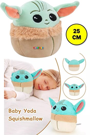 TOYFEST Mandalorian Baby Yoda Squishmallows - Soft Plush Figure, 25 Cm