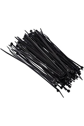 Niken Plastic Velcro Clamp Cable Tie Black 100 Pieces 3.6x370