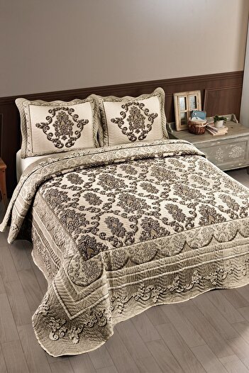 Örtüm Sophia Brown Double Quilted Bedspread