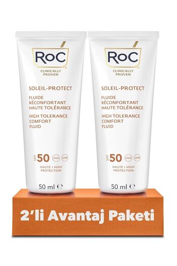 Roc Kırışık Karşıtı Rahatlatıcı Likit Güneş Kremi Spf50 50 ml 2'li