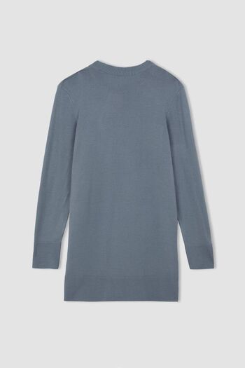 DeFacto Regular Fit Crew Neck Side Slit Longline Tunic