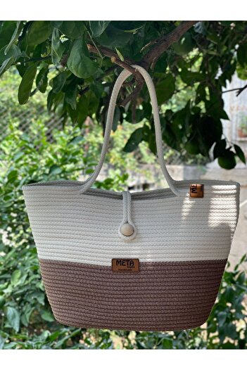 Metasupla Τσάντα παραλίας Unisex Jute And Straw Look - Shoulder Bag, Vegan Bag