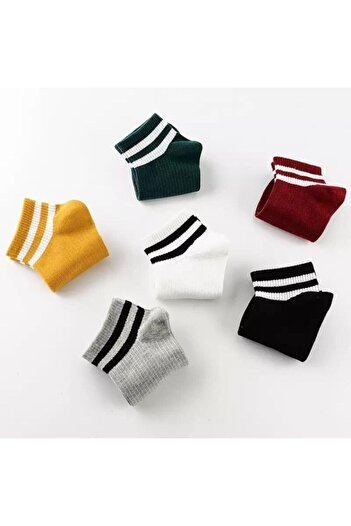 BGK Unisex 6 Ζεύγη Βαμβακερά ριγέ μποτάκια Κάλτσες εξαιρετικά άνετες