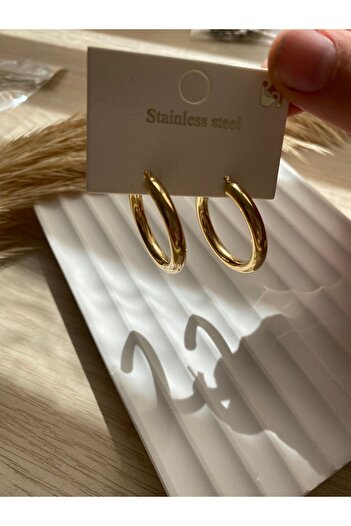stainless steell Rubsey Halka Model Küpe Minimal Paslanmaz-kararmaz Çelik Küpe