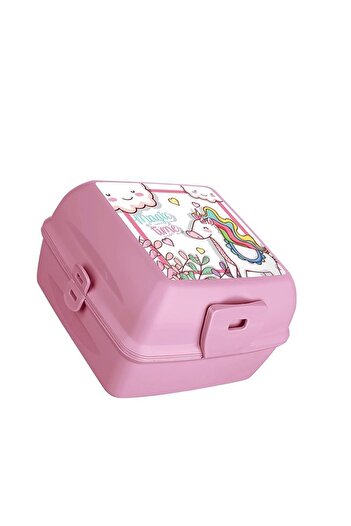 Gönül İşlerim LOCKING LID, 4 COMPARTMENTS FEEDING SET & LUNCH BOX WITH SPOON AND FORK