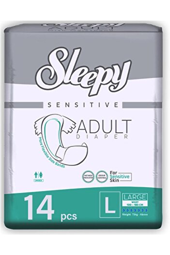 Sleepy Hypoallergenic Large Adult Diapers|14 pcs|Unisex|Odour Control|100-150cm|Adjustable