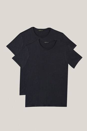 AC&Co / Altınyıldız Classics Ανδρικό Navy Blue Slim Fit Crew Neck 100% βαμβακερό πακέτο με 2 μπλουζάκια