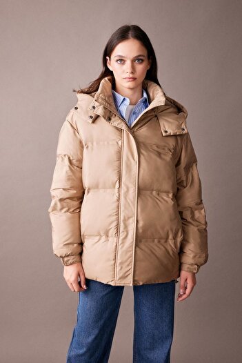 DeFacto Relax Fit Hooded Waterproof Puffer Jacket - A4076Ax23Wn