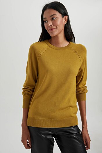 DeFacto Relaxed Fit Crew Neck Knitwear Sweater - X3066Az23Wn