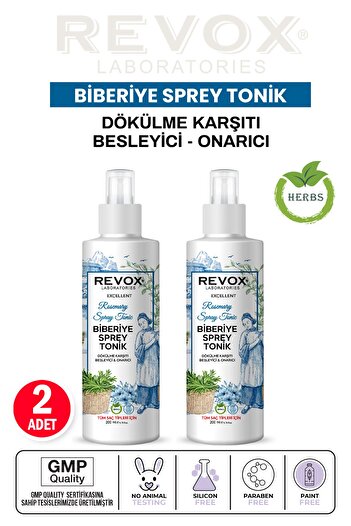 Revox Anti-Spill, Nourishing and Repairing Leave-In Hair Care Tonic with Rosemary Plant Extract 2 Pieces