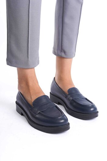 GNS Shoes Сині шкіряні лофери