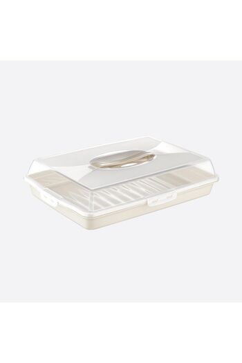 PONÇİK STORE Rectangular Cake Pastry Pastry Storage Container, Locked Pyrex Carrying Container Large Size 45cm