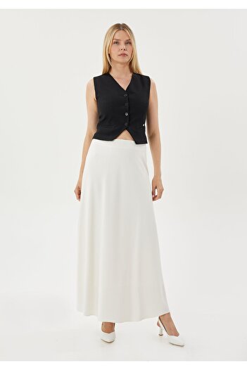 G-Line EcruMaxiLength A-line Zippered Lined Classic Skirt