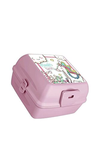 Gönül İşlerim LOCKING LID, 4 COMPARTMENTS FEEDING SET & LUNCH BOX WITH SPOON AND FORK