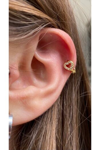 Arescollection Cerrahi Çelik Zirkon Taşlı Tragus Rook Forward Lobe Helix Kıkırdak Uyumlu Halka Piercing Küpe