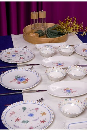 Heda Porselen Dalya 16 Pieces - 6 Person Porcelain Breakfast Set