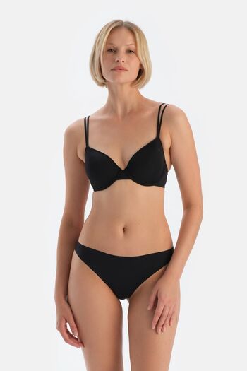 Dagi Black Laser Cut Thong Panties