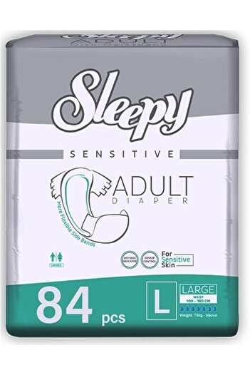 Sleepy Hypoallergenic Large Adult Diapers|84 pcs|Unisex|Odour Control|100-150cm|Adjustable