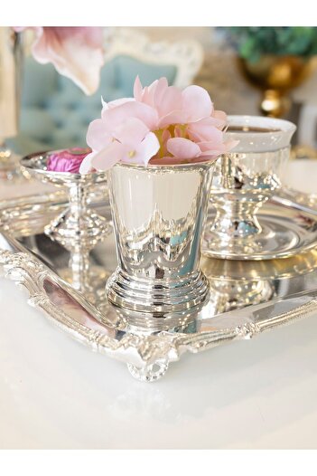 Bakır Concept 2 Pieces Mini Vase Bucket Model - Silver Plated