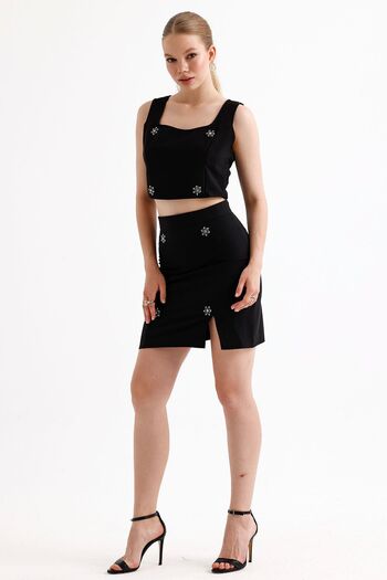 Sense Black Skirt and Blouse Set - Tkm35862 Set of 2