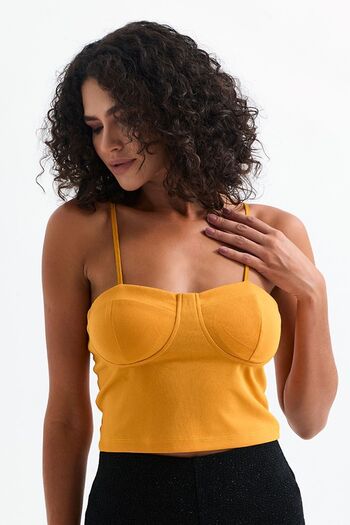 Sense Glop Lined Bustier| Bus33493 Saffron