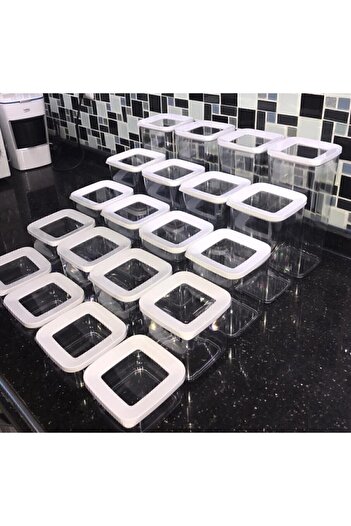 VİP AHMET Storage Containers Vacuumed 20 Pieces 4 Sets Transparent