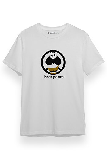 Tshirthane Ανδρικό μπλουζάκι Kung Fu Panda Inner Peace Λευκό κοντομάνικο