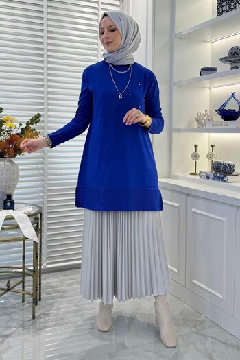 Rabia Şamlı Πλεκτό Gonca Stone Tunik Saks