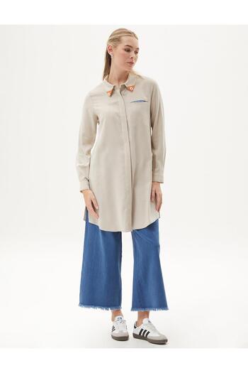 Kayra Κολάρο με Πέτρα Κεντημένο Rayon Tunik Stone