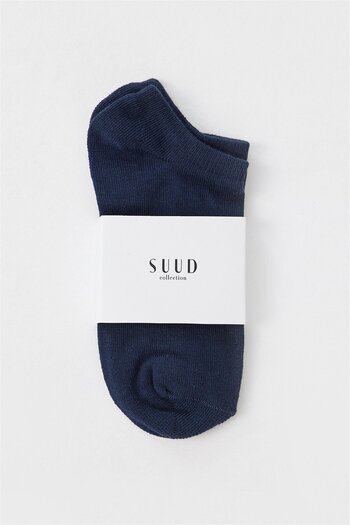 Suud Collection Navy Blue Cotton Booties