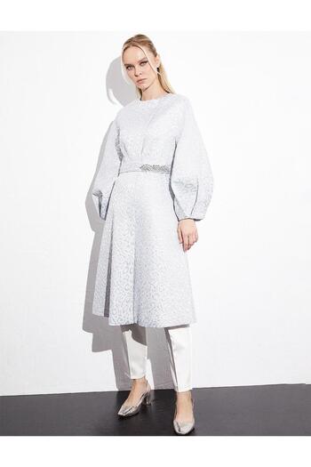 Kayra Μπουφάν Jacquard Animal Print με μοτίβο γκρι