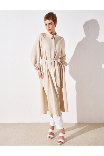Kayra Belted Balloon Arm Wear Off Cream