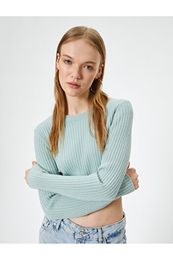 Koton Green Women's Crop Sweater