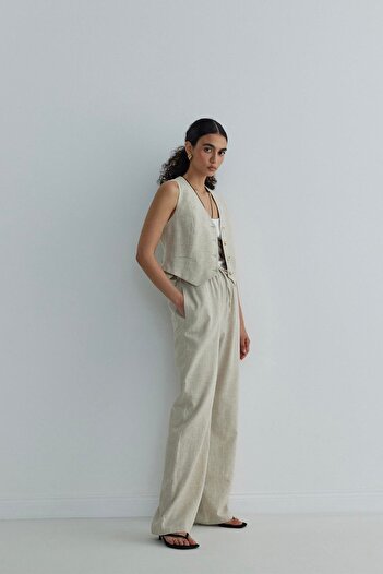 Suud Collection Φυσικό λινό παντελόνι Portofino