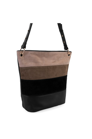 Desa Chelsey Black Women's Suede Leather Shoulder Bag