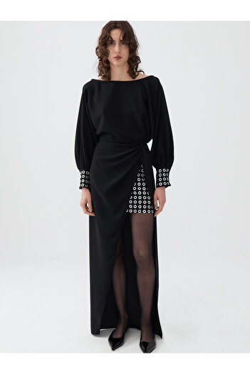Nocturne Long Knot Detailed Dress