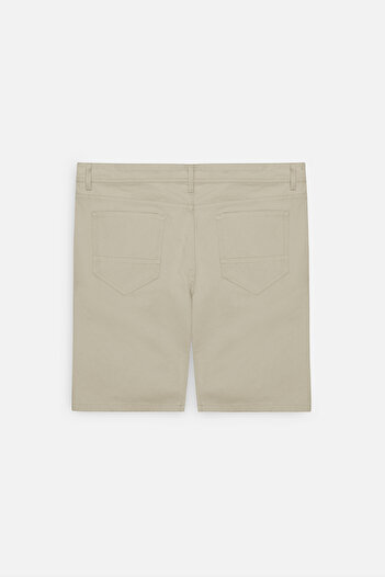 ALTINYILDIZ CLASSICS Men's Beige Slim Fit Slim Fit Side Pocket Seersucker Patterned Shorts