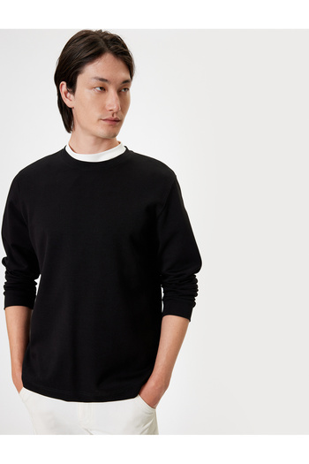 Koton Φούτερ Crew Neck Basic μακρυμάνικο βαμβακερό ύφασμα Interlock