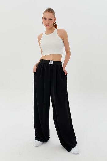 Nish&Chic Satin Palazzo Trousers - Elastic Waist