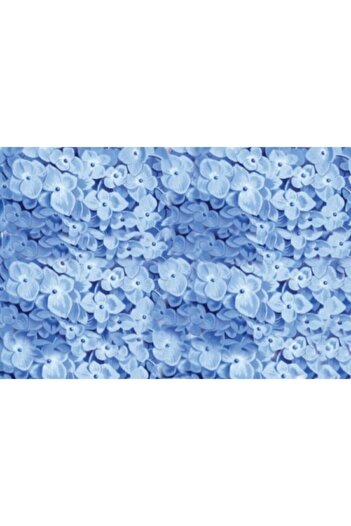 TİNK Blue Flower Patterned PVC 4-Piece Placemat 30x45 Cm