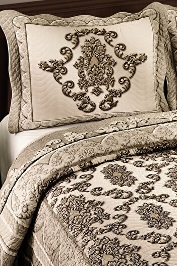 Örtüm Sophia Brown Double Quilted Bedspread