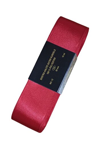 Kezban Tekstil 4 cm 10 Meters Red Satin Ribbon