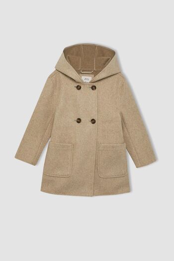 DeFacto Stamped Hooded Girl's Coat - A0879A823Au