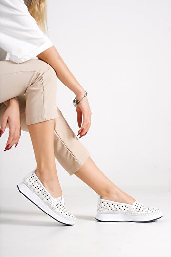AYAKKABİSEPETİ Leather Women's Comfort Mother Shoes