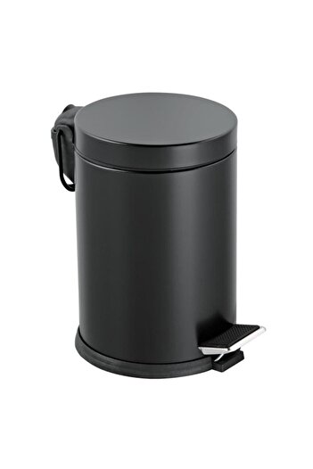 Bastonlu Black Metal Color Trash Can 5 lt