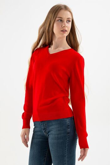 Fashion Friends V-Neck Sweater Red