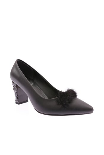 DGN Women's Pointed Toe Low-Cut Heeled Shoes Black 212362621